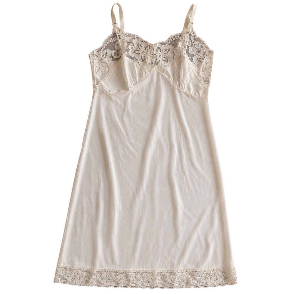 Vintage Sliperfection Full Slip Dress sz34 Ivory‎ Excellent Coquette Whimsy